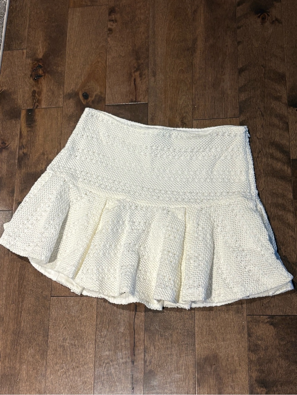 Derek Lam Cream Knit Flared Mini Skirt